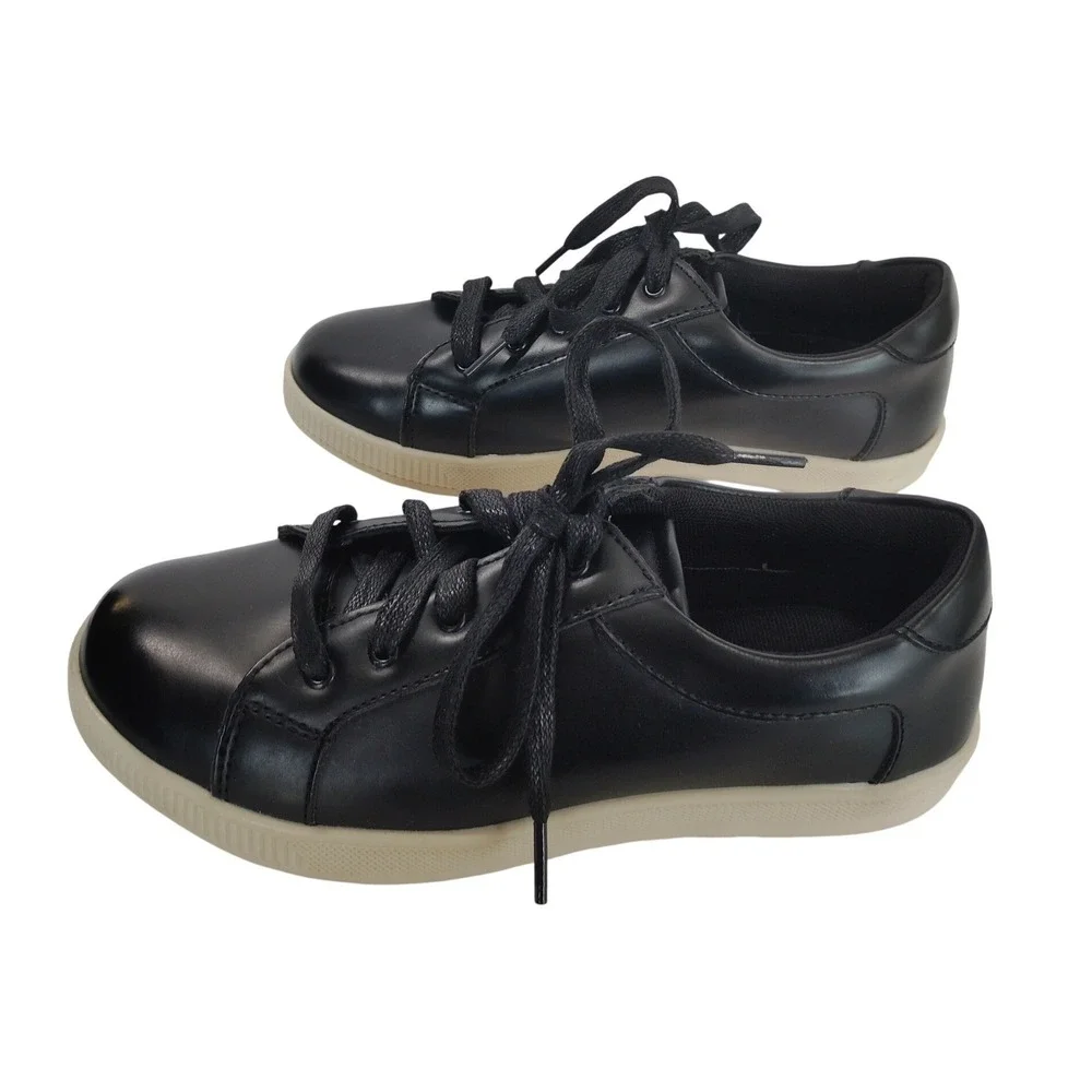 DEERSTAGS‎ KANE Mens Black Simulated Leather Memory Foam Sneakers Size 4M